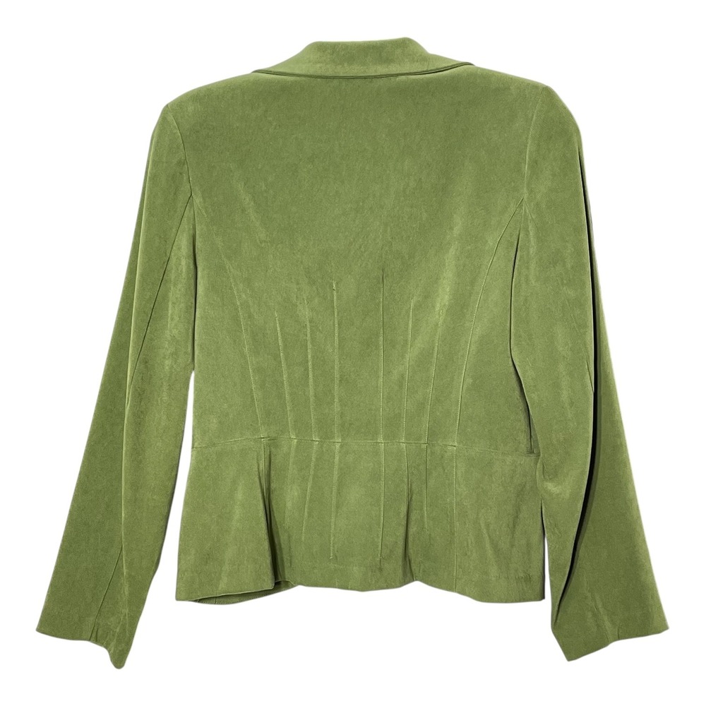 I.N. Studio Petite Sage Green Faux Suede Pintuck Blazer Jacket 10P 5443Z57 - Picture 2 of 8
